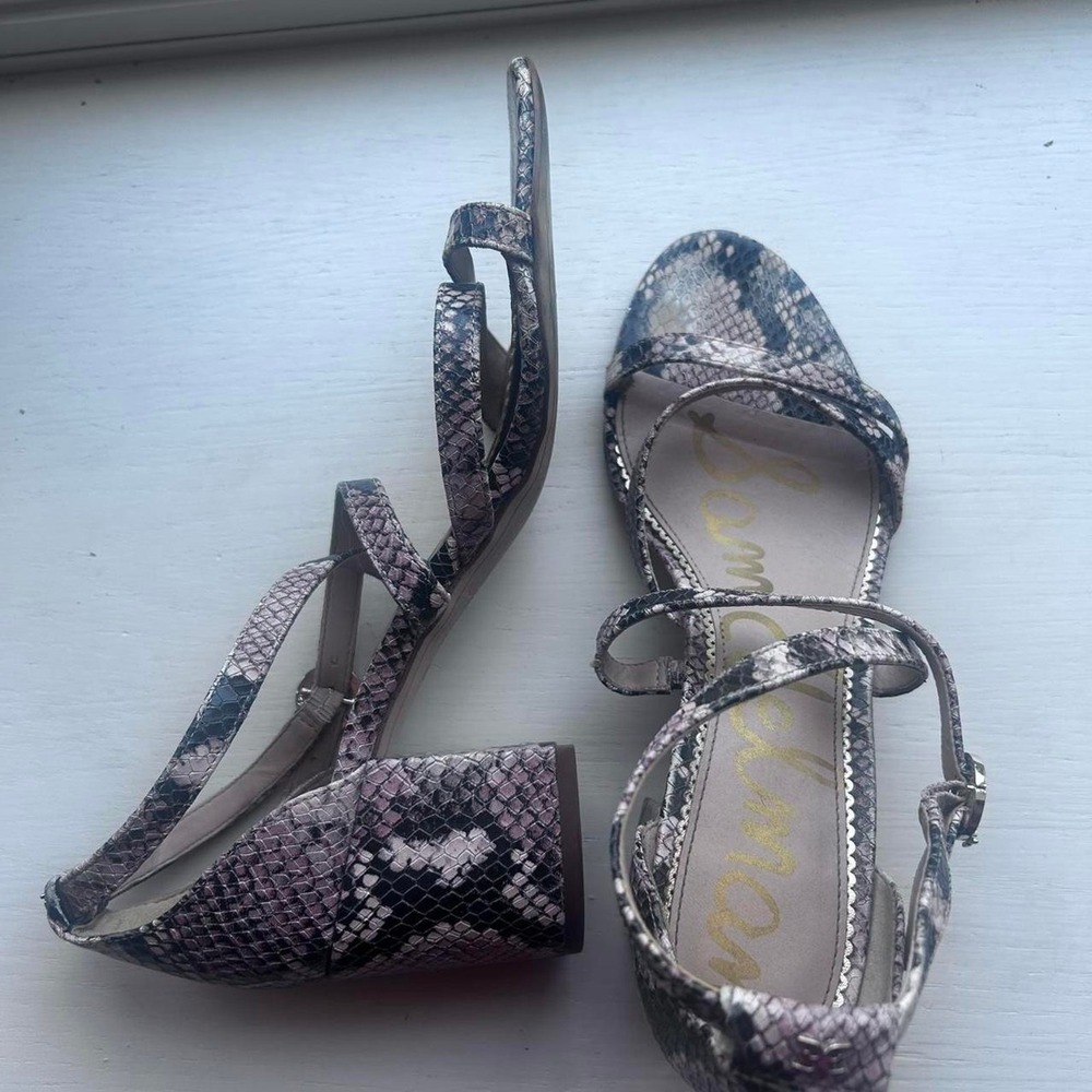 Snake print Pink Sam Edelman sandals Size 8.5 Womens Block Heel